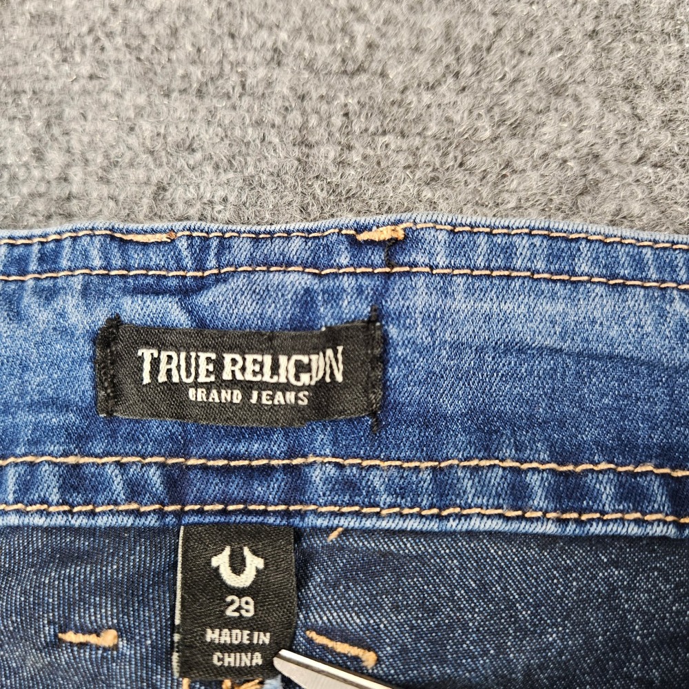 True Religion Denim Cargo SN Straight Jeans Medium Tide Wash 600325R4 Sz 29 NWT - Picture 3 of 14